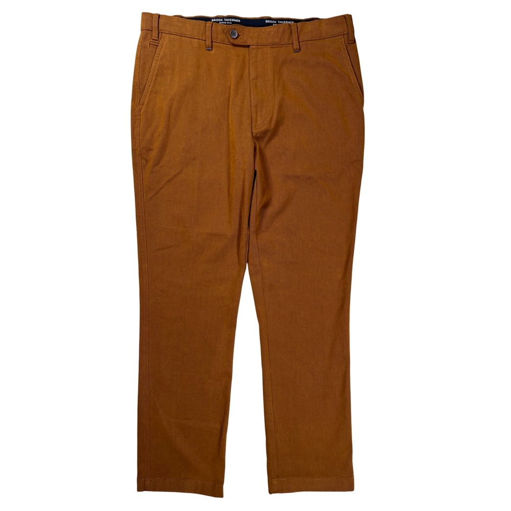 Brook Taverner Seychelles Pants Men 36R Brown Cotton Blend Stretch Chinos Preppy